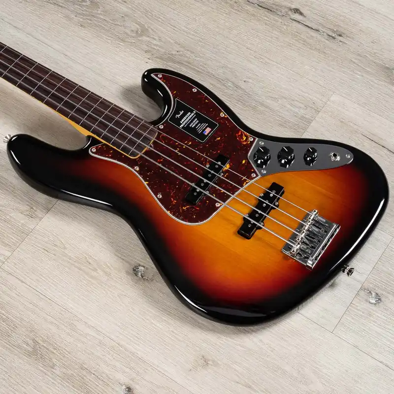 High Quality Fender American Professional II Jazz Bass Fretless, Rosewood Fingerboard, 3-Color Sunburst
