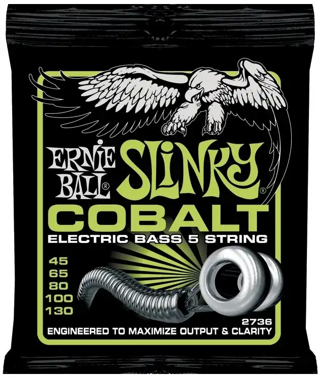 Ernie Ball 2736 Cobalt Regular Slinky 5-String Electric Bass String (45-130) Brand New