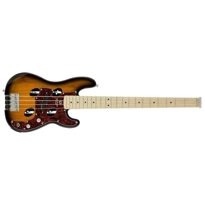 Traveler TB-4P Compact Travel Bass Guitar w/ Gig Bag, Maple Fretboard, Sunburst Hassle-Free Returns
