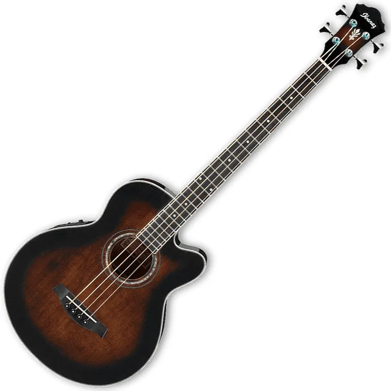 Bargain Ibanez AEB10E Acoustic-Electric Bass Guitar in Dark Violin Sunburst High Gloss Finish