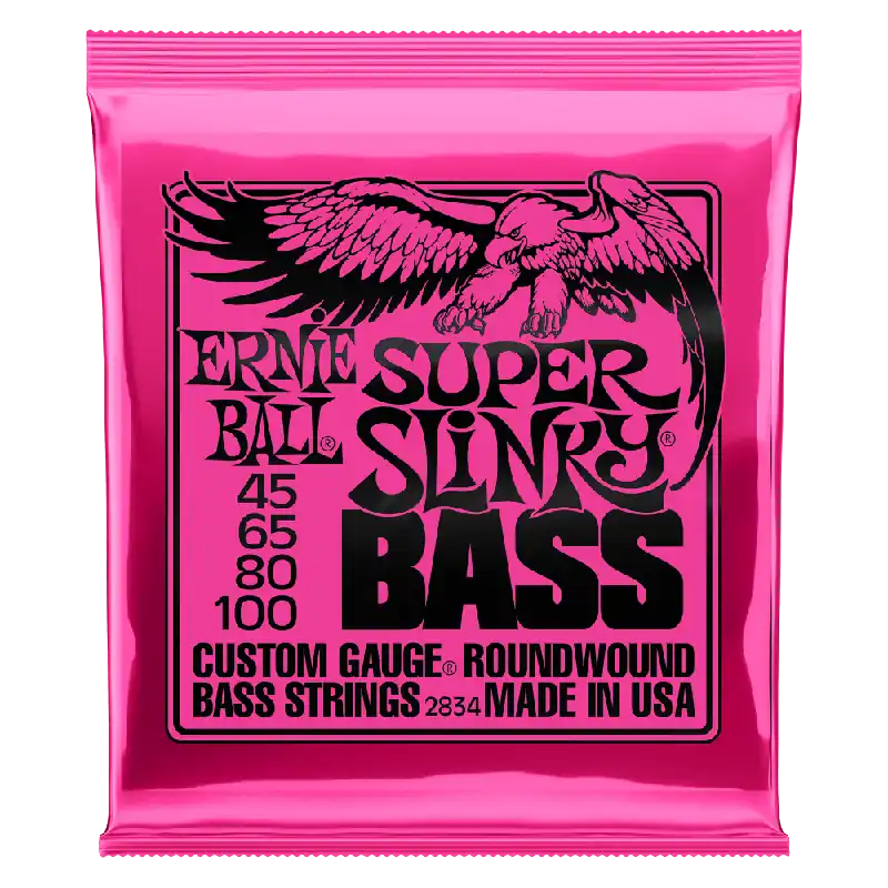 Ernie Ball 2834 Super Slinky Nickel-Wound Electric Bass Strings, 45-100 Seasonal Sale