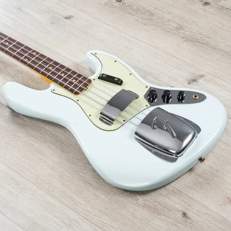 Fender Custom Shop 1963 Jazz Bass Journeyman Relic, Rosewood Fretboard, Faded Aged Sonic Blue Luxury
