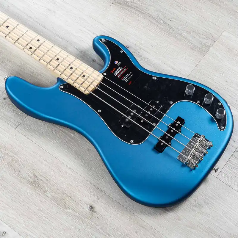 Fender American Performer Precision Bass, Maple Fretboard, Satin Lake Placid Blue Super Sale