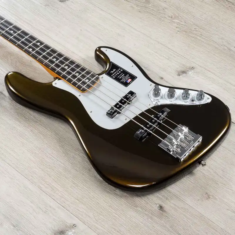 Fender American Ultra II Jazz Bass, Ebony Fingerboard, Texas Tea Same Day Shipping