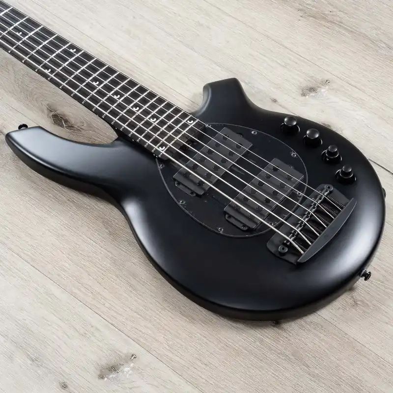 Latest Ernie Ball Music Man Bongo 6 HH 6-String Bass, Ebony Fretboard, Stealth Black