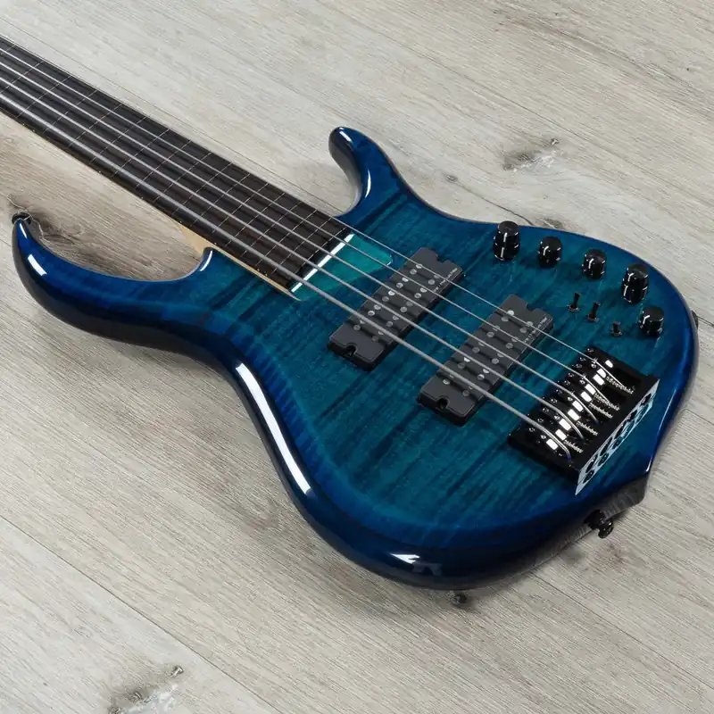 Sire Marcus Miller M7 Alder FL 2nd Gen Fretless 5-String Bass, Ebony Fretboard, Transparent Blue Free Delivery