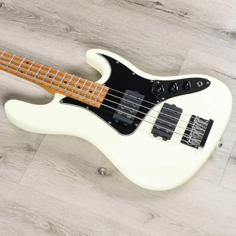 Balaguer The Goliath Select Bass, Roasted Birdseye Maple Fretboard, Satin Vintage White Mega Sale