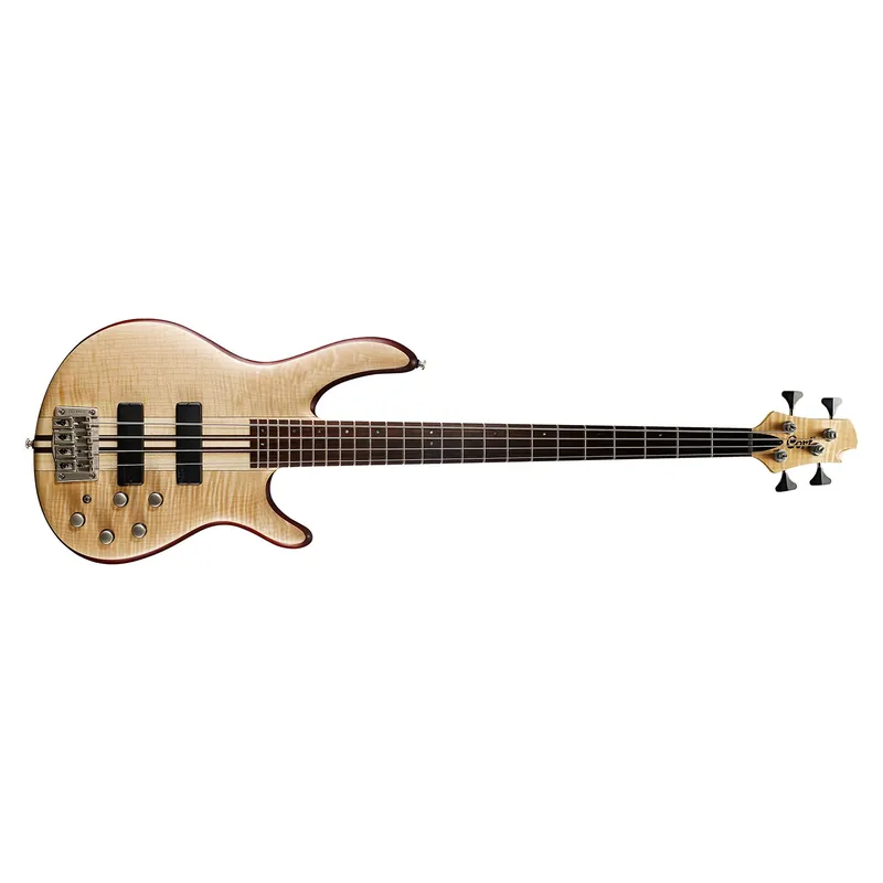 Cort A4 Plus FMMH Bass, Bartolini Pickups, Panga Panga Fretboard, Open Pore Natural High Quality