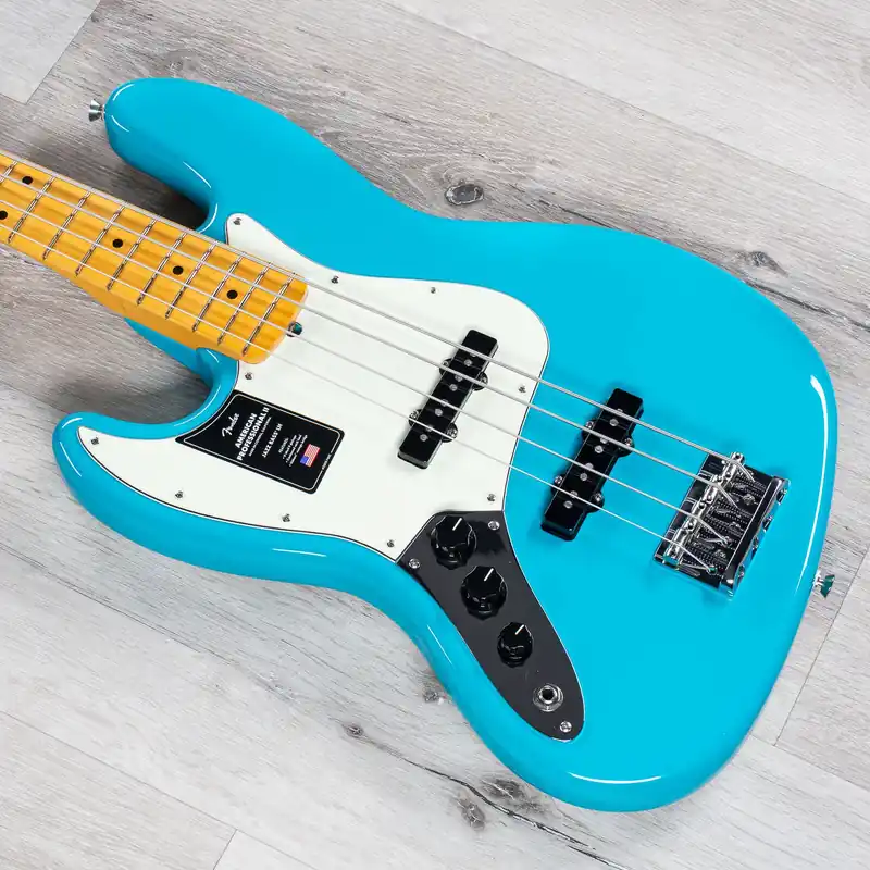 Fender American Professional II Jazz Bass Left-Hand, Maple Fingerboard, Miami Blue Bargain