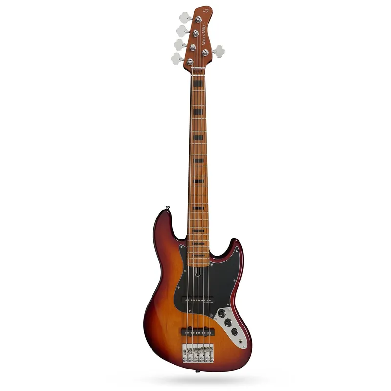 Sire Marcus Miller V5 5-String Bass Guitar, Roasted Maple Fretboard, Tobacco Sunburst Trusted Brand