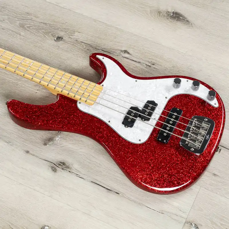 G&L USA SB-2T P/J Bass, Red Metal Flake, Maple Fretboard Buy Direct