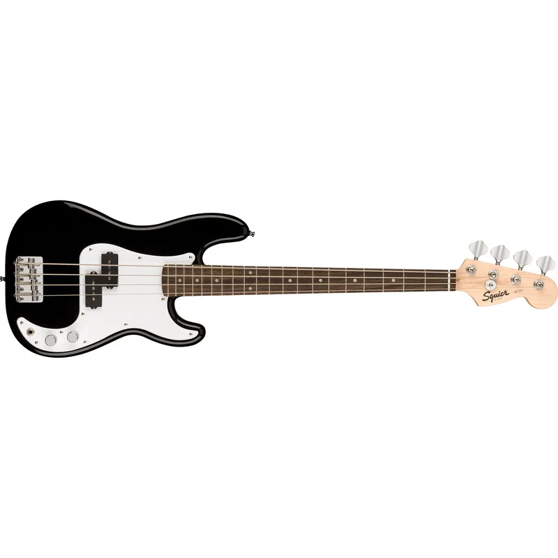Express Delivery Squier (Fender) Mini P Bass Guitar, Laurel Fingerboard, Black