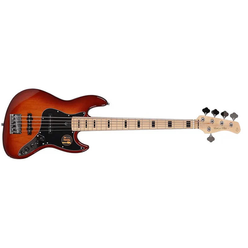 Save Now Sire V7 Vintage 2nd Gen Bass Guitar, 5-String, Alder Body, Maple Fretboard, TS Tobacco Sunburst