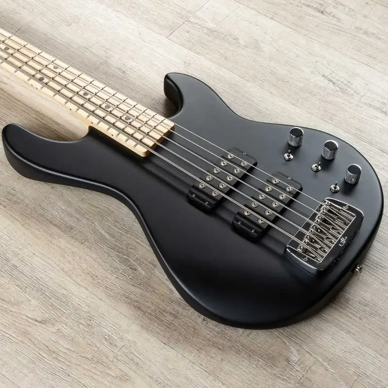 Price Cut G&L USA L-2500 5-String Bass Guitar, Jet Black Satin Frost, Maple Fretboard