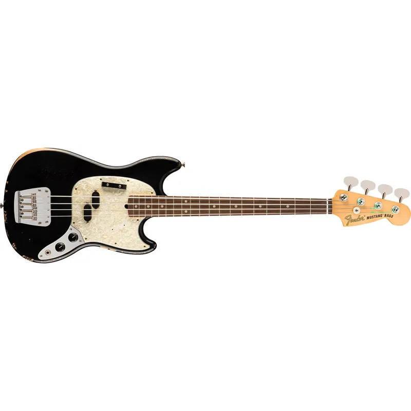 Fender JMJ Road Worn Mustang Bass, Rosewood Fretboard, Road Worn Black Affordable