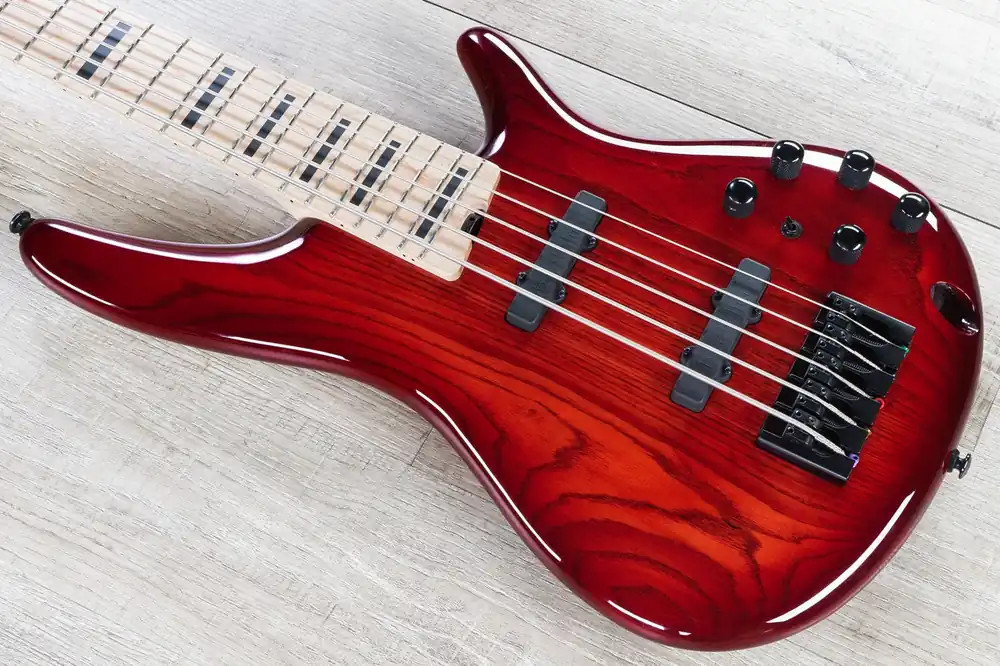 Ibanez ANB205 Adam Nitti Bass Guitar, Maple Fretboard, Transparent Wine Red Burst Fan Favorite