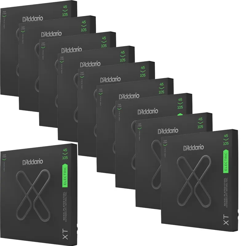 10-PACK of D'Addario XTB45105 XT Series Bass Guitar Strings, Long Scale, 45-105 Limited Time