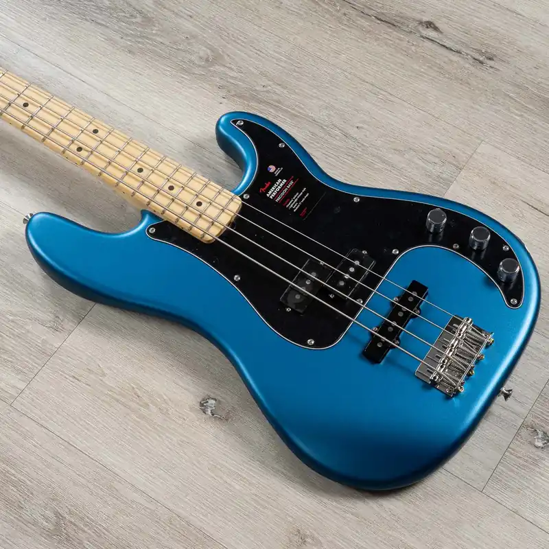 Order Now Fender American Performer Precision Bass P-Bass, Maple Fingerboard, Satin Lake Placid Blue