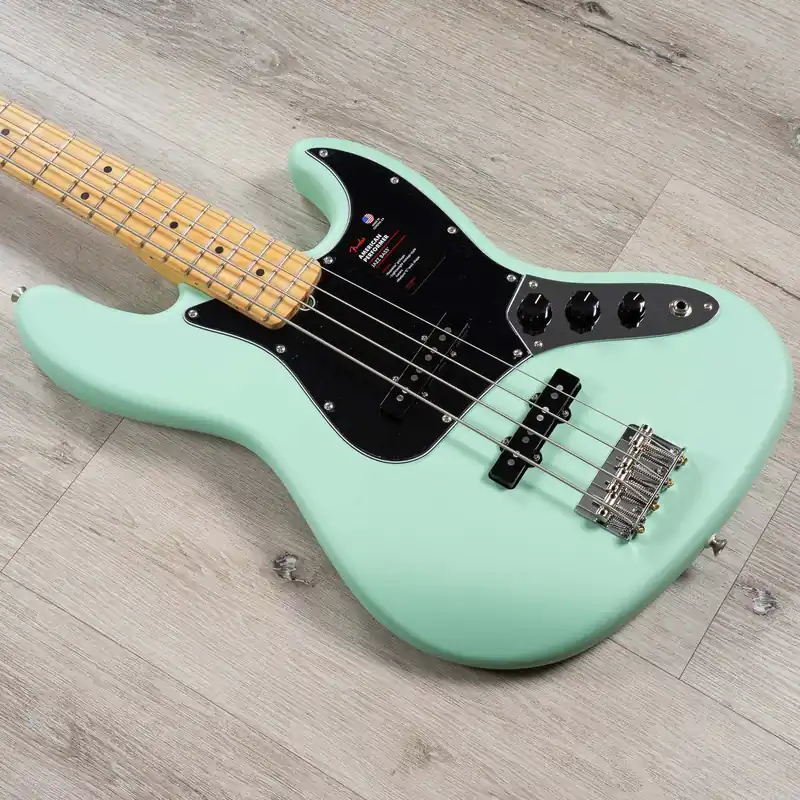 Fender American Performer Jazz Bass J-Bass, Maple Fingerboard, Satin Surf Green Direct From Factory