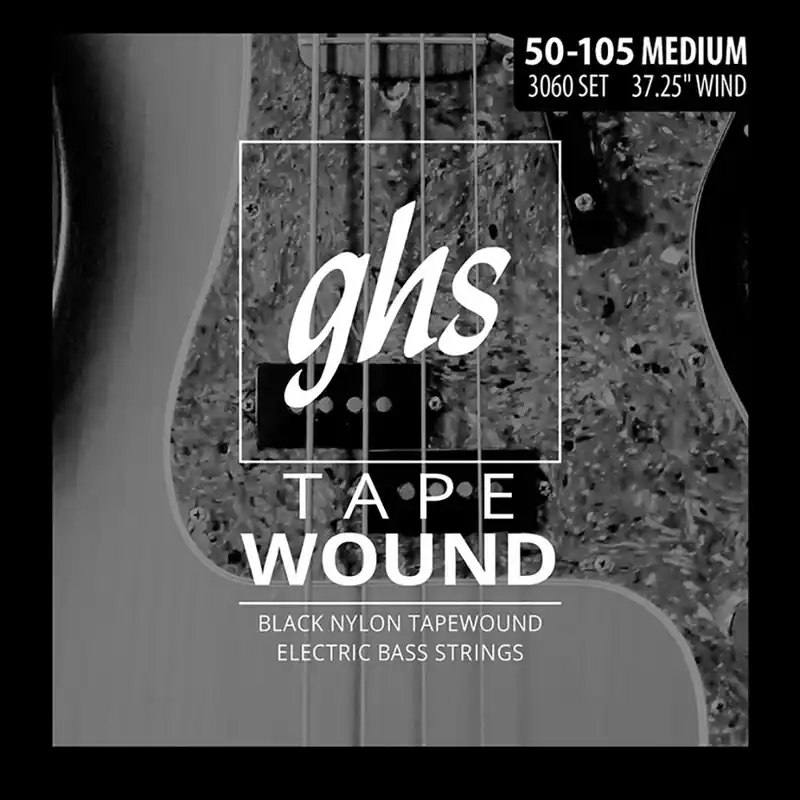 GHS 3060 Tapewound Bass Guitar Strings, Black Nylon, (50-105) Cheap