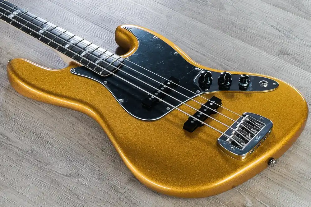 G&L USA JB 4-String Bass, Pharaoh Gold, Ebony Fretboard, Empress Body (7.8 lbs) Warranty Included