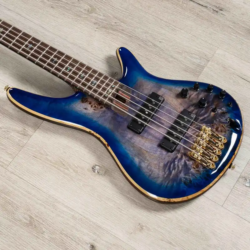 Ibanez SR2600 Premium Bass Guitar, Panga Panga Fingerboard, Cerulean Blue Burst Editor’s Pick