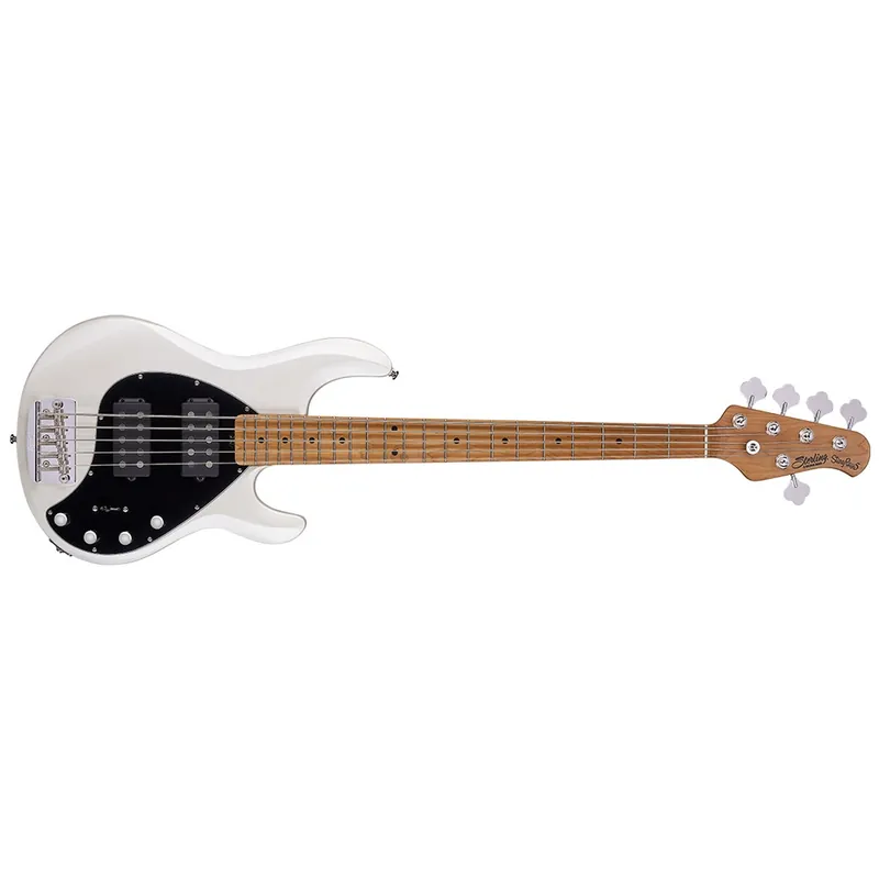 Sterling by Music Man StingRay5 Ray35HH Electric Bass Guitar, Pearl White Professional Grade