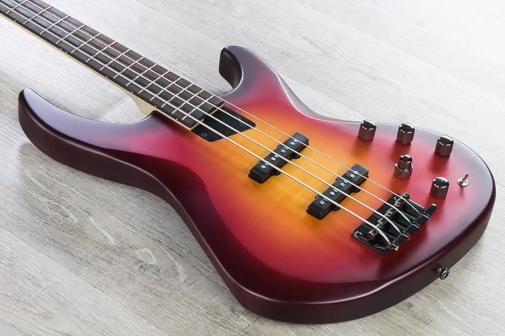 MTD Kingston Saratoga Deluxe Bass Guitar, 4-String, Rosewood Fingerboard, Deep Cherry Burst Seasonal Sale