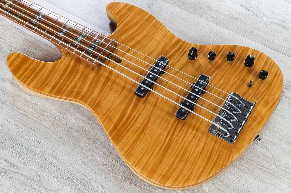 Sire V10 2nd Gen Bass Guitar, 5-String, Roasted Flame Maple Fingerboard, NT Natural Popular