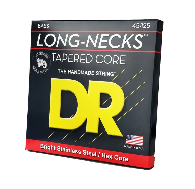 DR Strings Long Necks Tapered Stainless Steel Bass Strings: 5-String Medium 45-125 Limited Edition