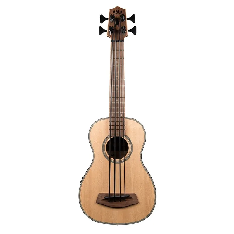 Kala UBASS-SSMHG-FL Solid Spruce Mahogany Acoustic-Electric U-Bass, Fretless, with Deluxe Padded Bag Instant Buy