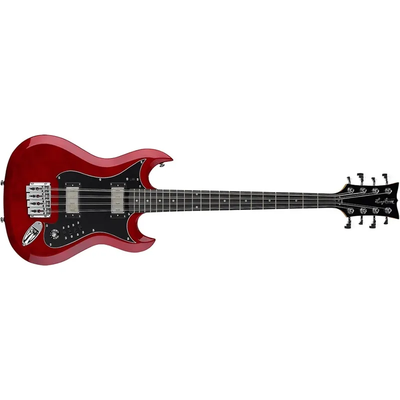 Big Sale Hagstrom Retroscape H8 8-String Electric Bass - Wild Cherry Transparent