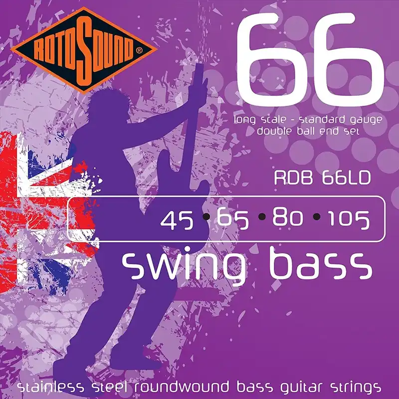 One Day Deal Rotosound RDB66LD Swing Bass 66 Bass Strings, Double Ball End (45-105)