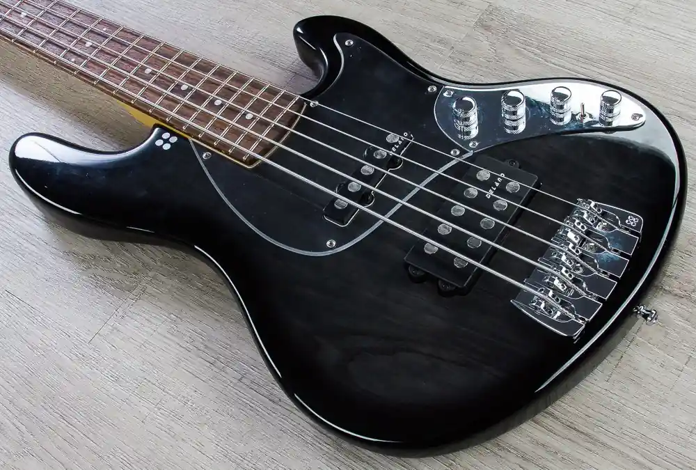 Price Cut Sandberg California TM-5 5-String Bass, Rosewood Fretboard, Padded Case - Transparent Black