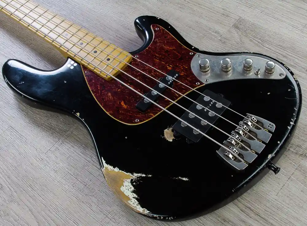 Sandberg California TM-4 Hardcore Aged Bass, Chambered Body, Maple Fretboard, Padded Case - Black Direct From Manufacturer