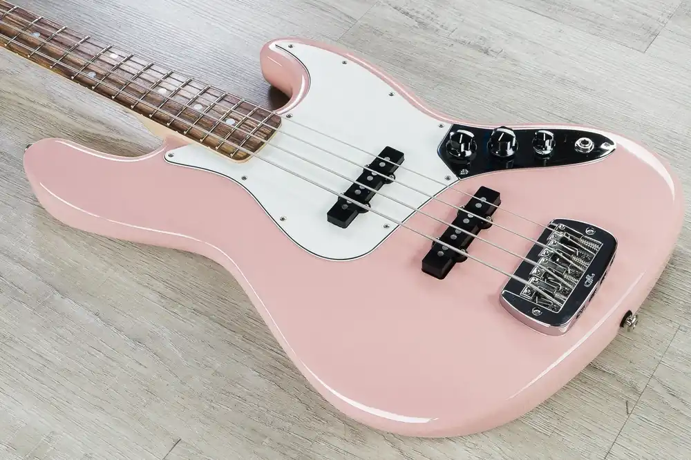 Flash Sale G&L USA JB 4-String Electric Bass, Caribbean Rosewood Fingerboard, Hard Case - Shell Pink