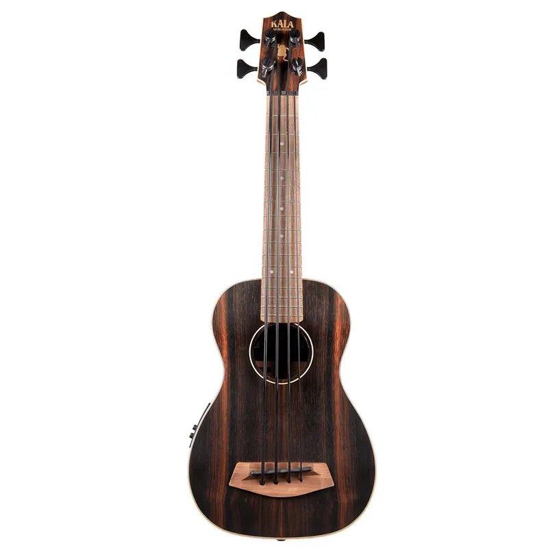 Kala Ebony Acoustic-Electric U-Bass, Fretted with Gig Bag High Quality