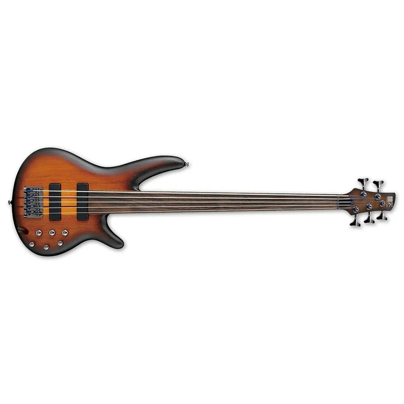 Ibanez Workshop SRF705 BBF 5-String Fretless Electric Bass, Rosewood Fingerboard - Brown Burst Flat Professional Grade