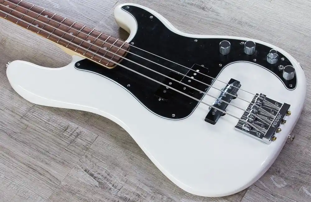 Super Sale Fender Deluxe Precision Bass Special, Pau Ferro Fingerboard, Gig Bag - Olympic White