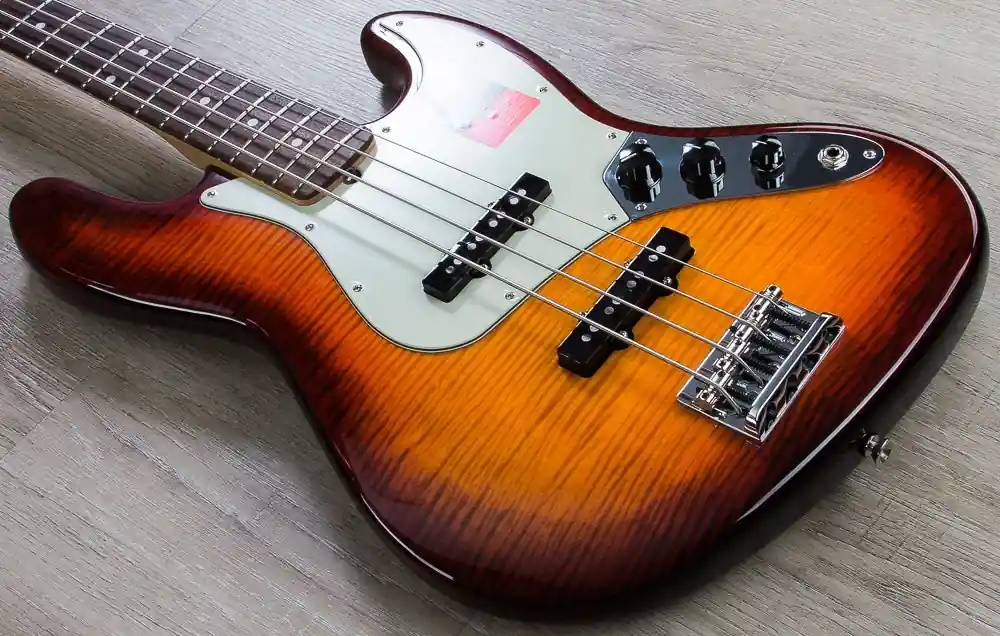 Fender Limited Edition American Pro Jazz Bass, Flame Maple Top, Hard Case - Aged Cherry Burst #2 Super Sale