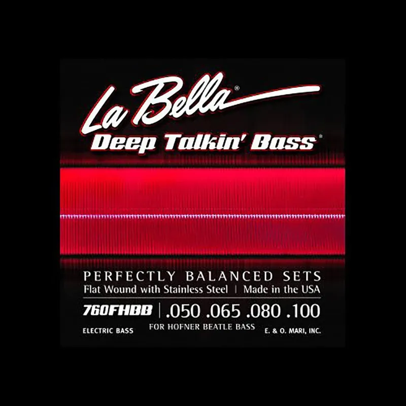 Free Delivery La Bella 760FHBBBeatleBass Strings, Stainless Steel Flat Wound, Standard (50-100)
