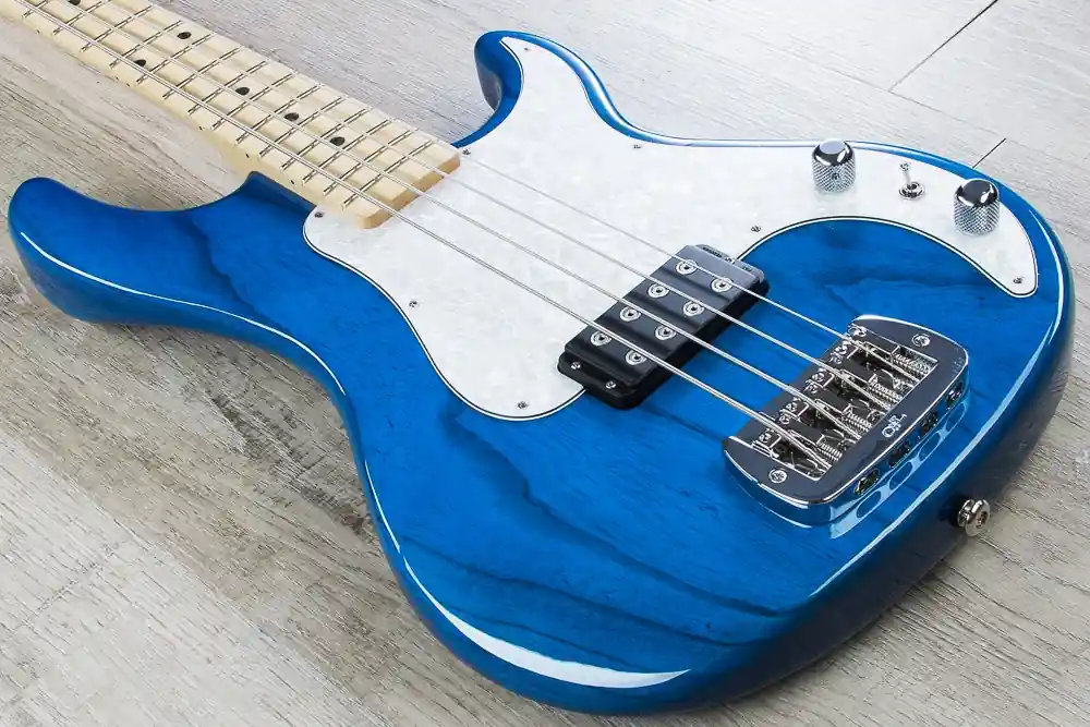 Free Shipping G&L USA Kiloton Electric Bass, Maple Fingerboard, Hard Case - Clear Blue