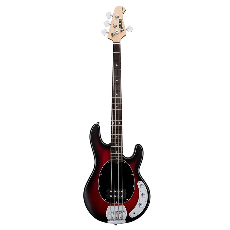 Next Day Delivery Sterling by Music Man Ray4 - 4-String Electric Bass, Rosewood Fretboard, Gig Bag - Ruby Red Satin Burst