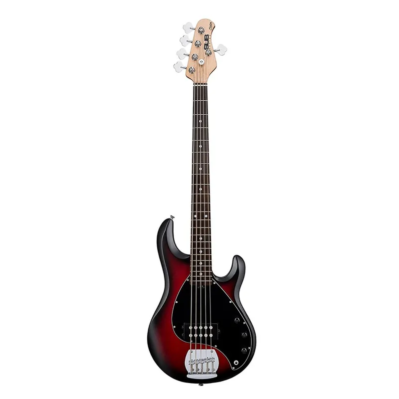 Sterling by Music Man Ray5 - 5-String Electric Bass, Rosewood Fretboard, Gig Bag - Ruby Red Satin Burst Top Rated