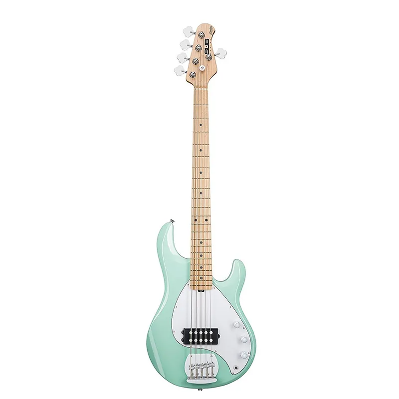 Direct From Manufacturer Sterling by Music Man Ray5 - 5-String Electric Bass, Maple Fretboard, Gig Bag - Mint Green