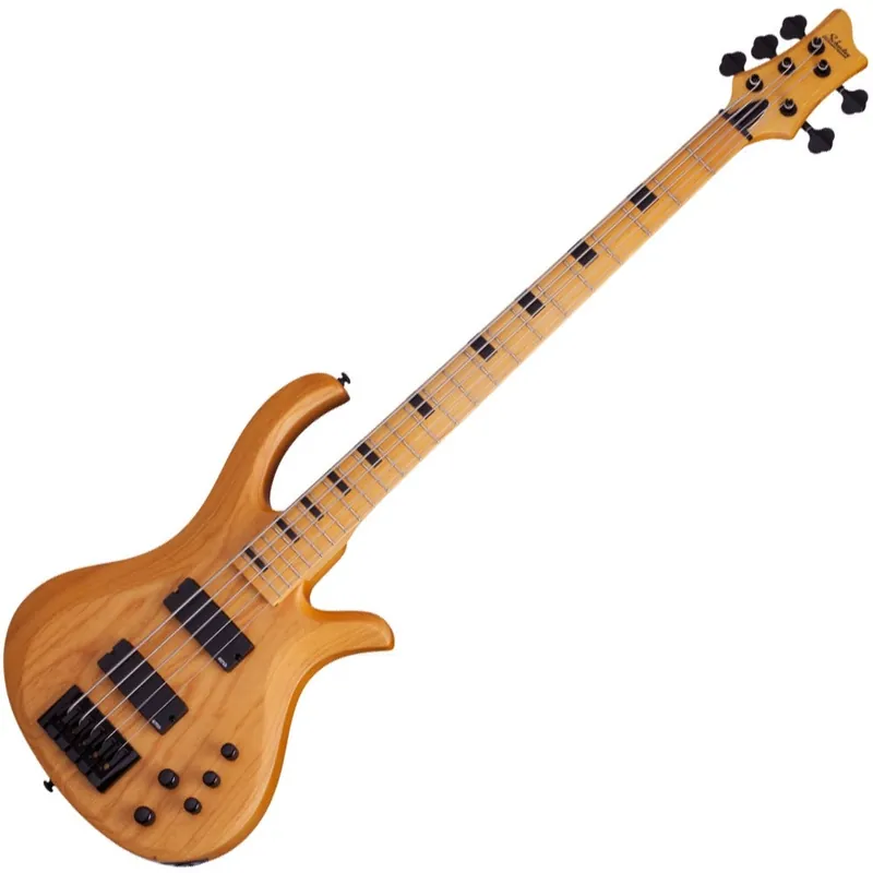 Grab Now Schecter Riot-5 Session Electric 5-String Bass Guitar in Aged Natural Satin Finish