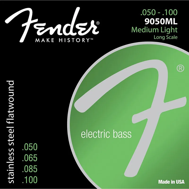 Fender 9050ML Stainless Steel Flatwound Long Scale Medium-Light Bass Strings (50-100) Mega Sale