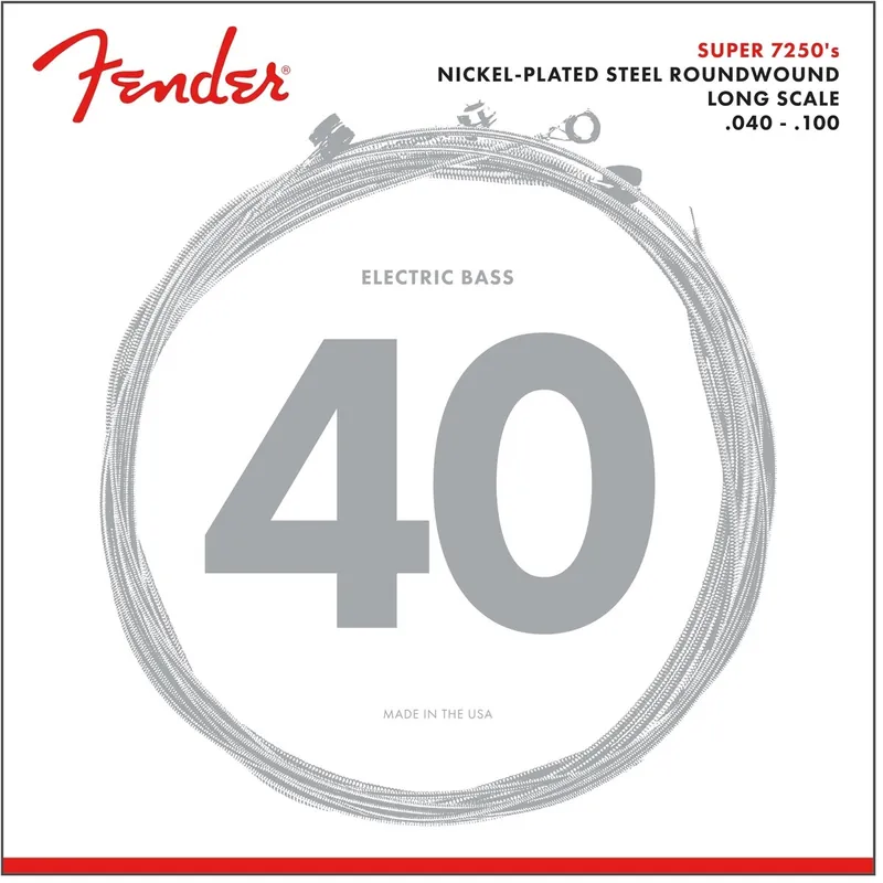 Fender 7250L Super Bass Nickel-Plated Steel Long Scale Bass Light Strings (40-100) Brand New