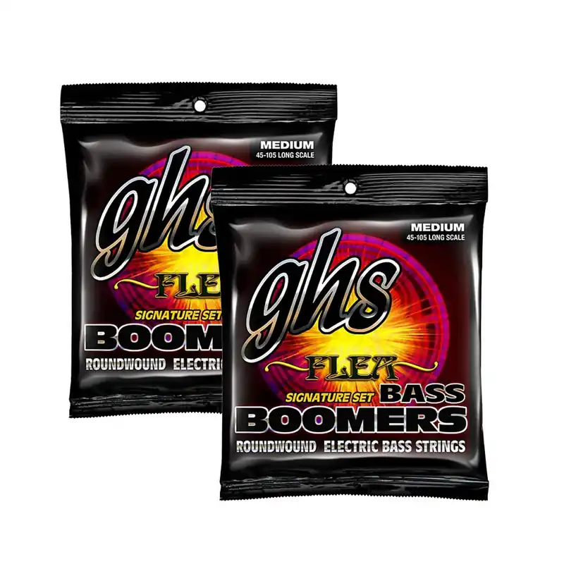 Markdown 2-Pack GHS M3045F Flea Signature Boomers Long Scale Medium Electric Bass Strings (45-105)