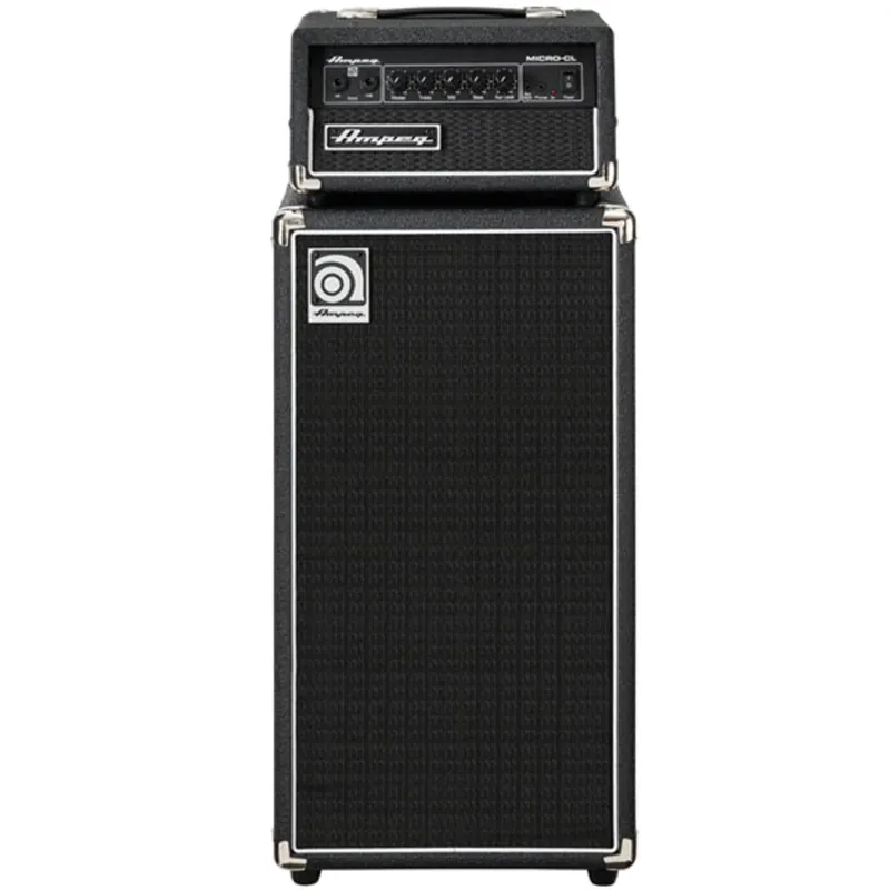 Ampeg Micro-CL Stack Solid State 100-Watt Amp Classic Style Bass Guitar Amplifier Head and 2x10Cab High Quality
